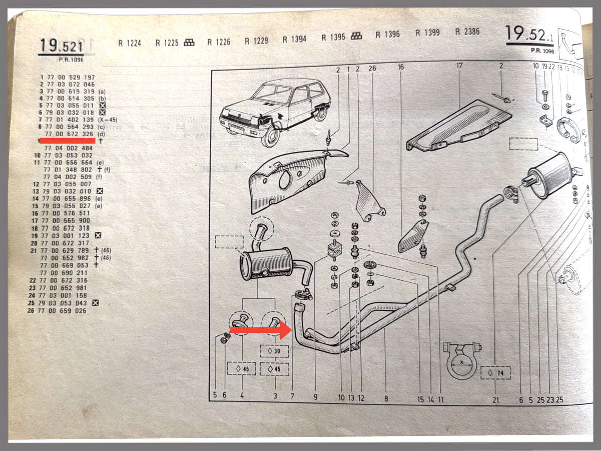 Zwischenrohr - Renault 5 TS/TX - OEM 7700564293