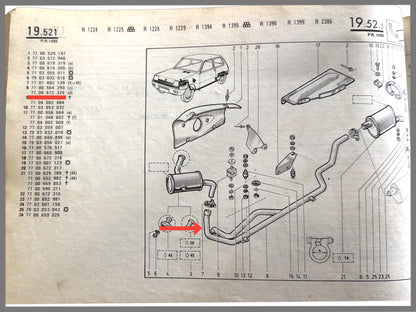 Zwischenrohr - Renault 5 TS/TX - OEM 7700564293