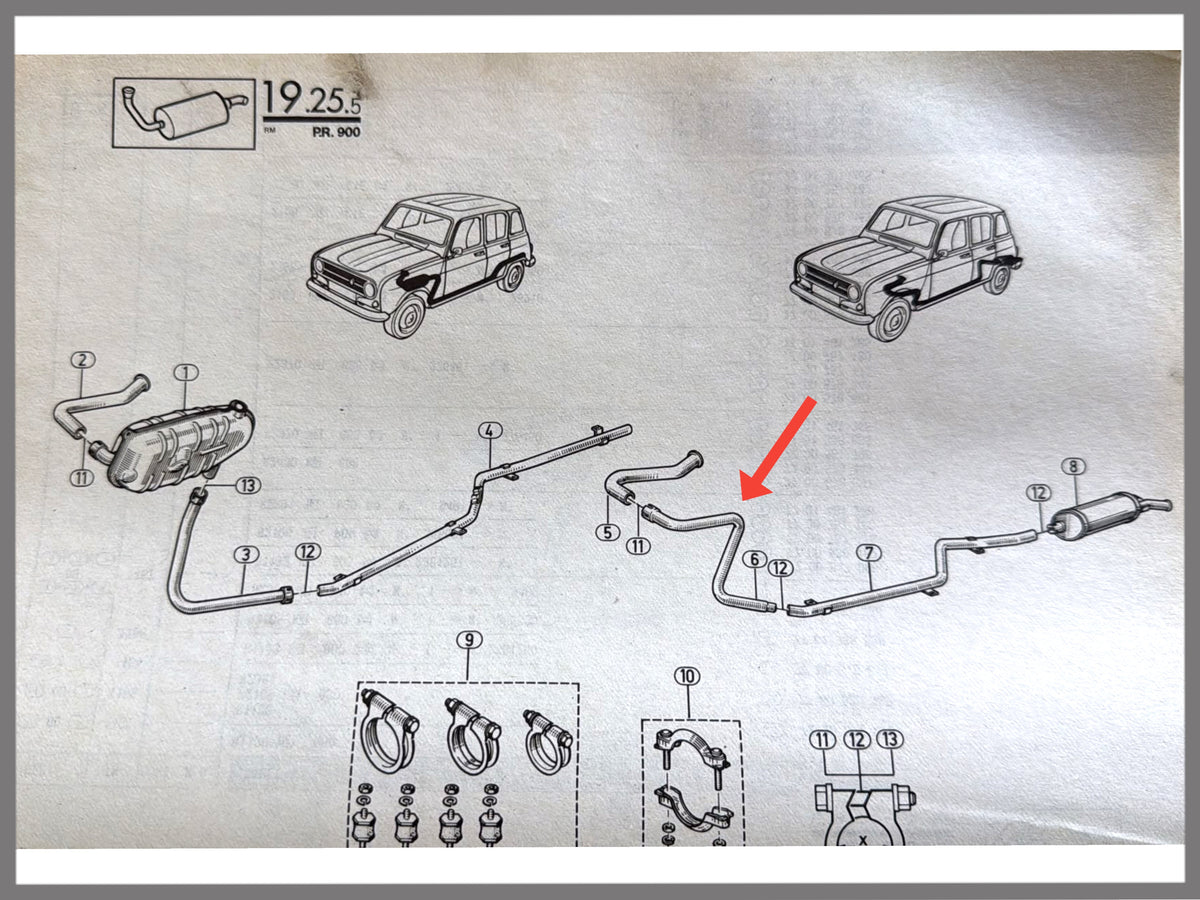 Exhaust pipe - Renault 4 - OEM 7700757174