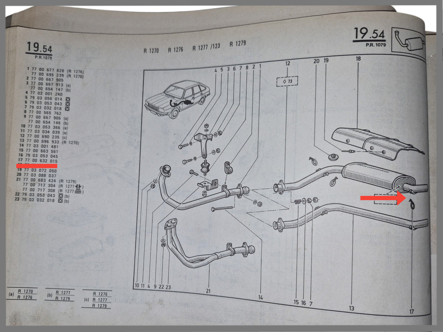 Ophang rubber uitlaat - OEM 7700632025