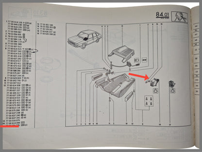 Light switch - Renault 30 - OEM 7700614094