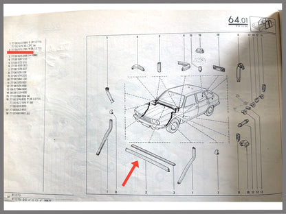 Caoutchouc de capot - Renault 30 - OEM 7700571795