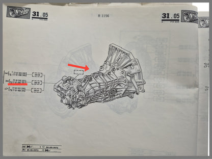 Boîte de vitesses 385-02 - Révisée - Renault 16 - OEM 77015151321