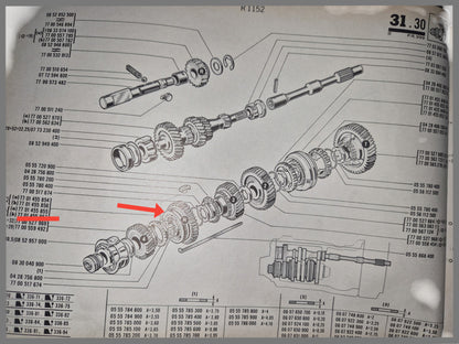 Tandwiel achteruit met synchronisatienaaf voor derde en vierde versnelling - Renault 16 - OEM 7701455855