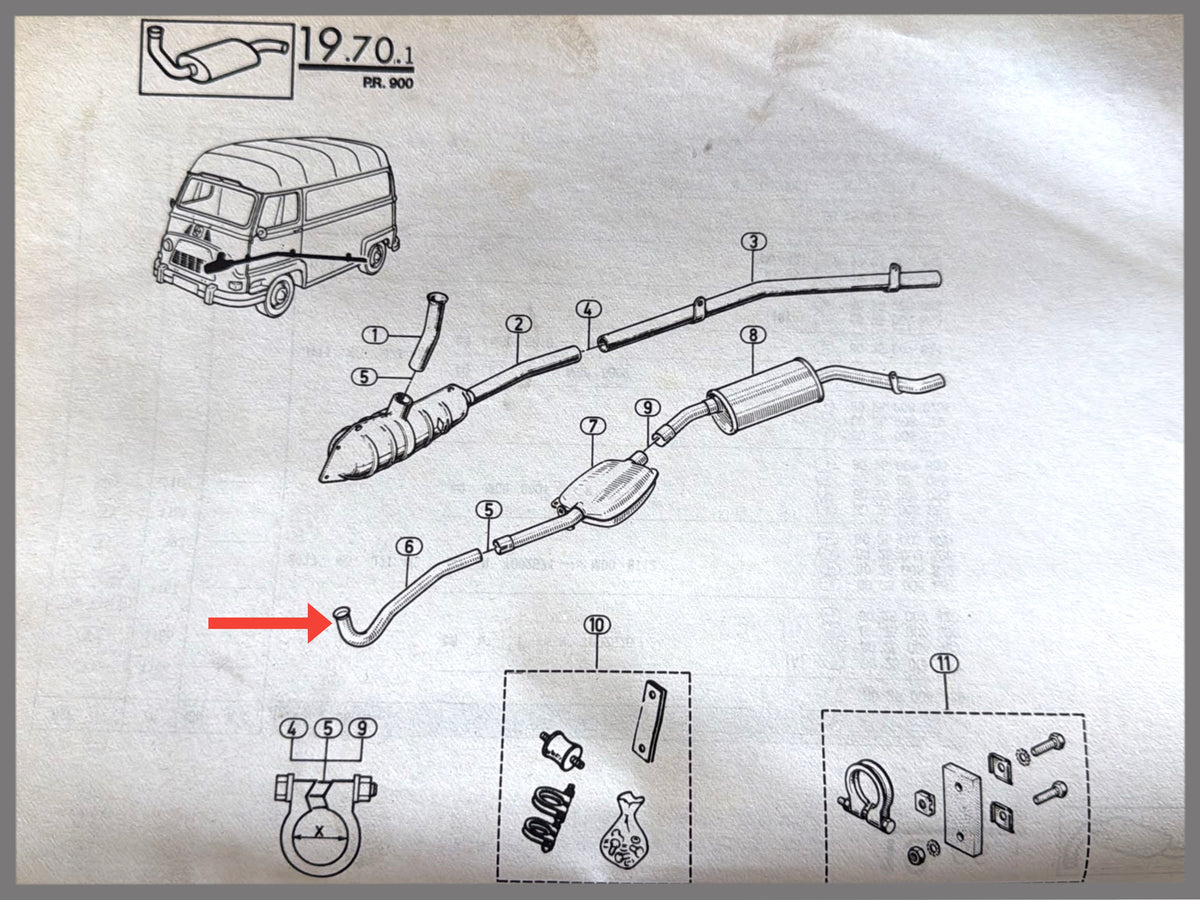 Auspuffrohr - Renault Estafette - OEM 7700617796