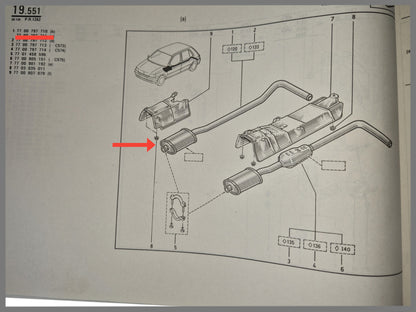 Mittelschalldämpfer – Renault Clio – OEM 7700797710