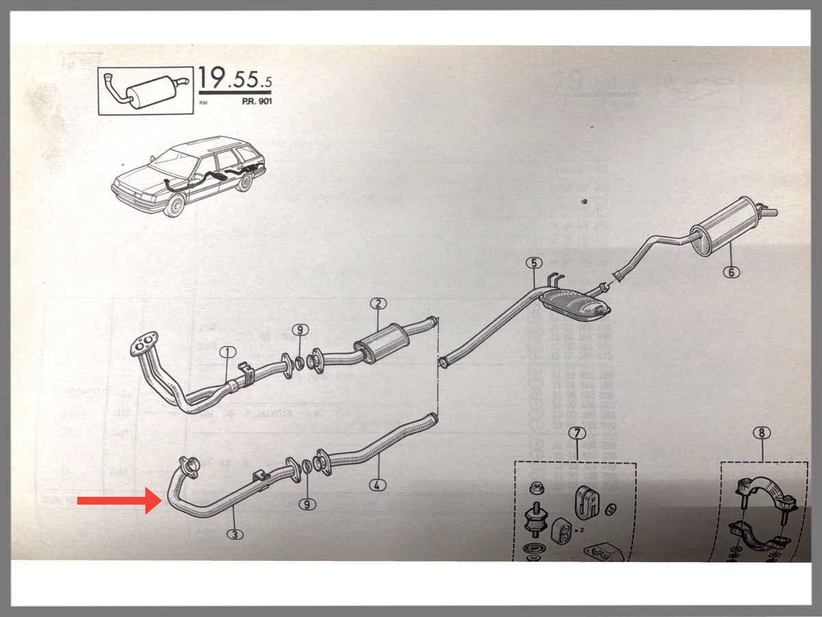 Exhaust pipe - Renault 21 - OEM 7700736381