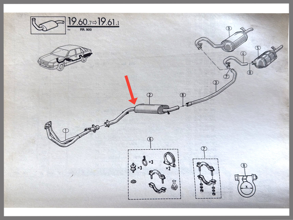 Vorderer Abgasschalldämpfer – Renault 25 – OEM 7700780032