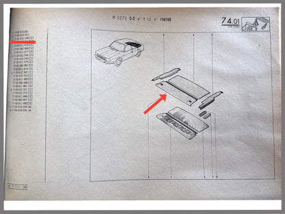 Hutablagenabdeckung hellblau – Renault 20 – Renault 30 – OEM 7700632298