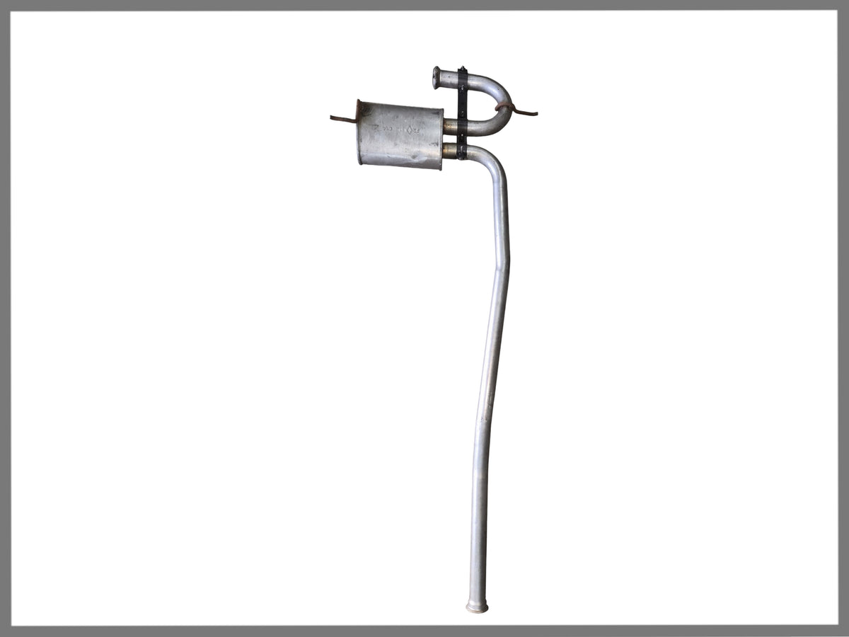 Exhaust pipe and silencer with brackets - Renault 19 - OEM 7700787221 and 7700800119 and 7700800120