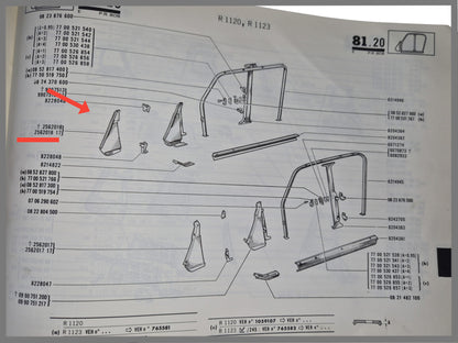 Tussenplaat zijwand voorzijde links- Renault 4 - OEM 0256201800