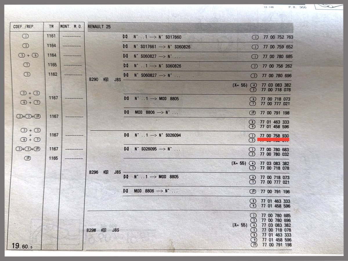 Tuyau d'échappement - Renault 25 -OEM7700758930