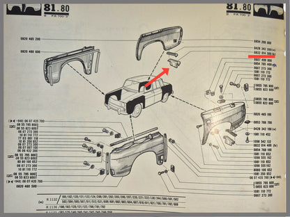 Support garde-boue arrière droit – Renault 8 – OEM 0832014500