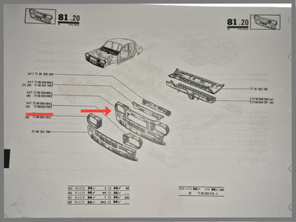 Voorfront oude type - Renault 12 - OEM 7700539094