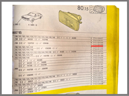 Phare Bilux Kangeroo (jaune) droit – Renault 15 – OEM 7701020050