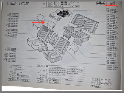 Headrest wide version - Renault 16 - OEM 7701536450
