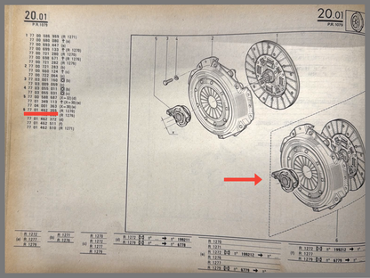 Koppeling set (3 delig) - OEM 7701462355
