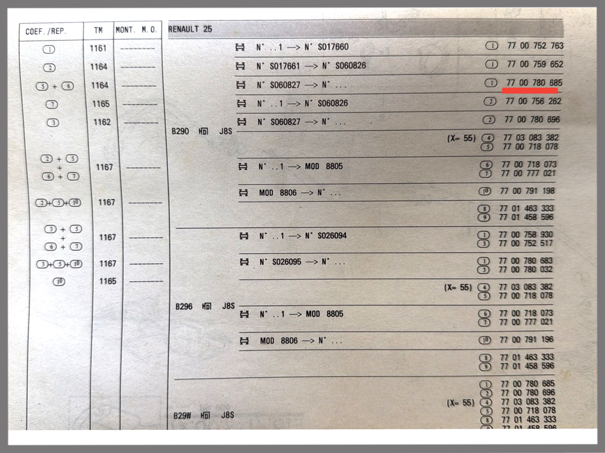 Auspuffrohr - Renault 25 - OEM 7700780685