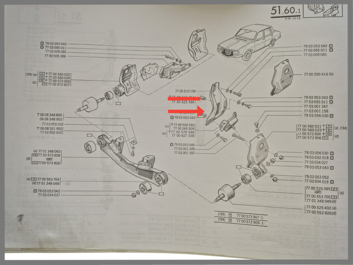 Motorsteun links - OEM 7700510106