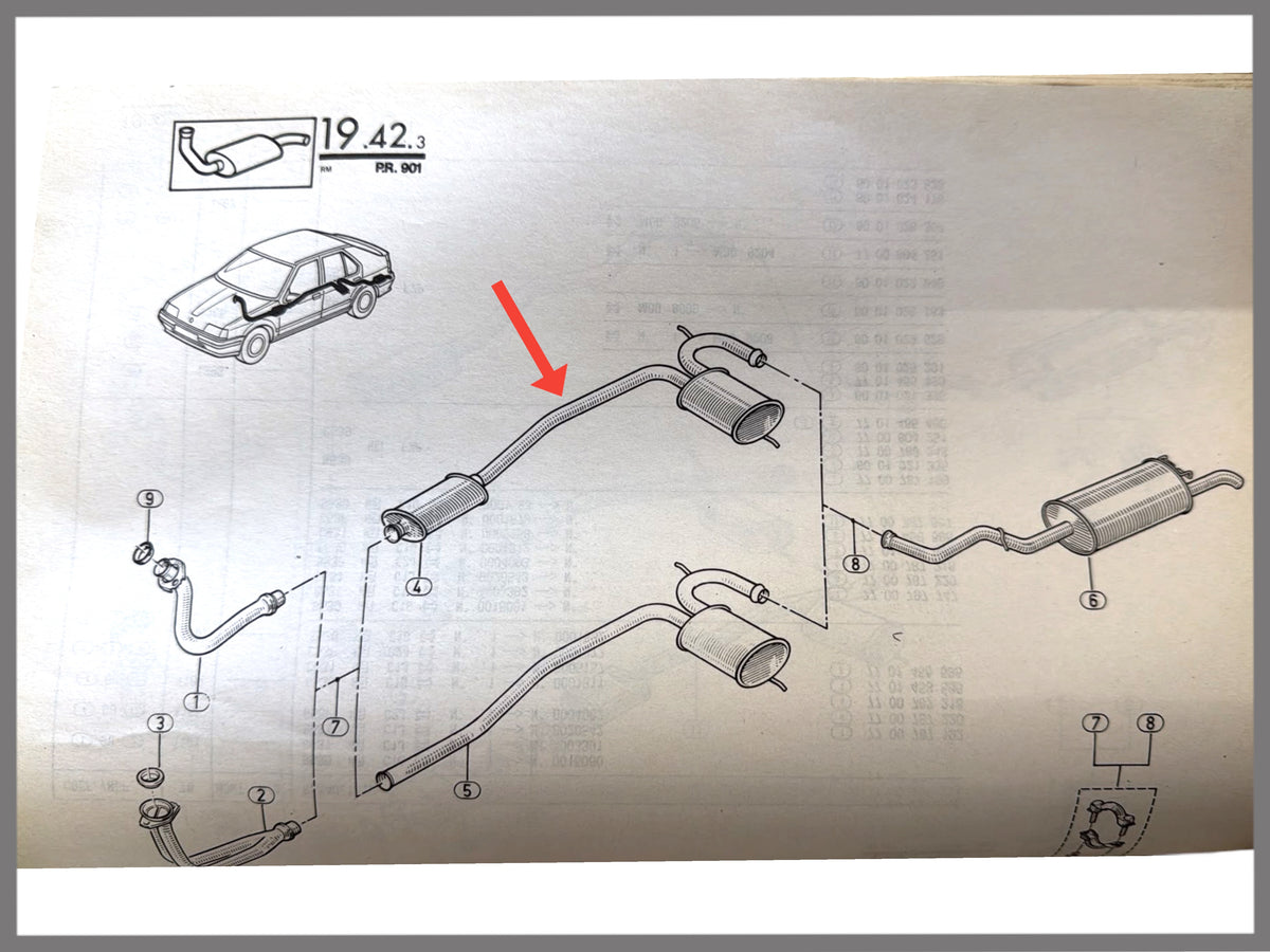 Mittelschalldämpfer - Renault 19 - OEM 7700787219
