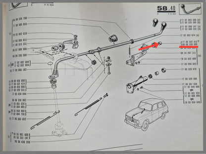 Douille de guidage levier de vitesses - Renault 4 - Renault 6 - OEM 0608336000
