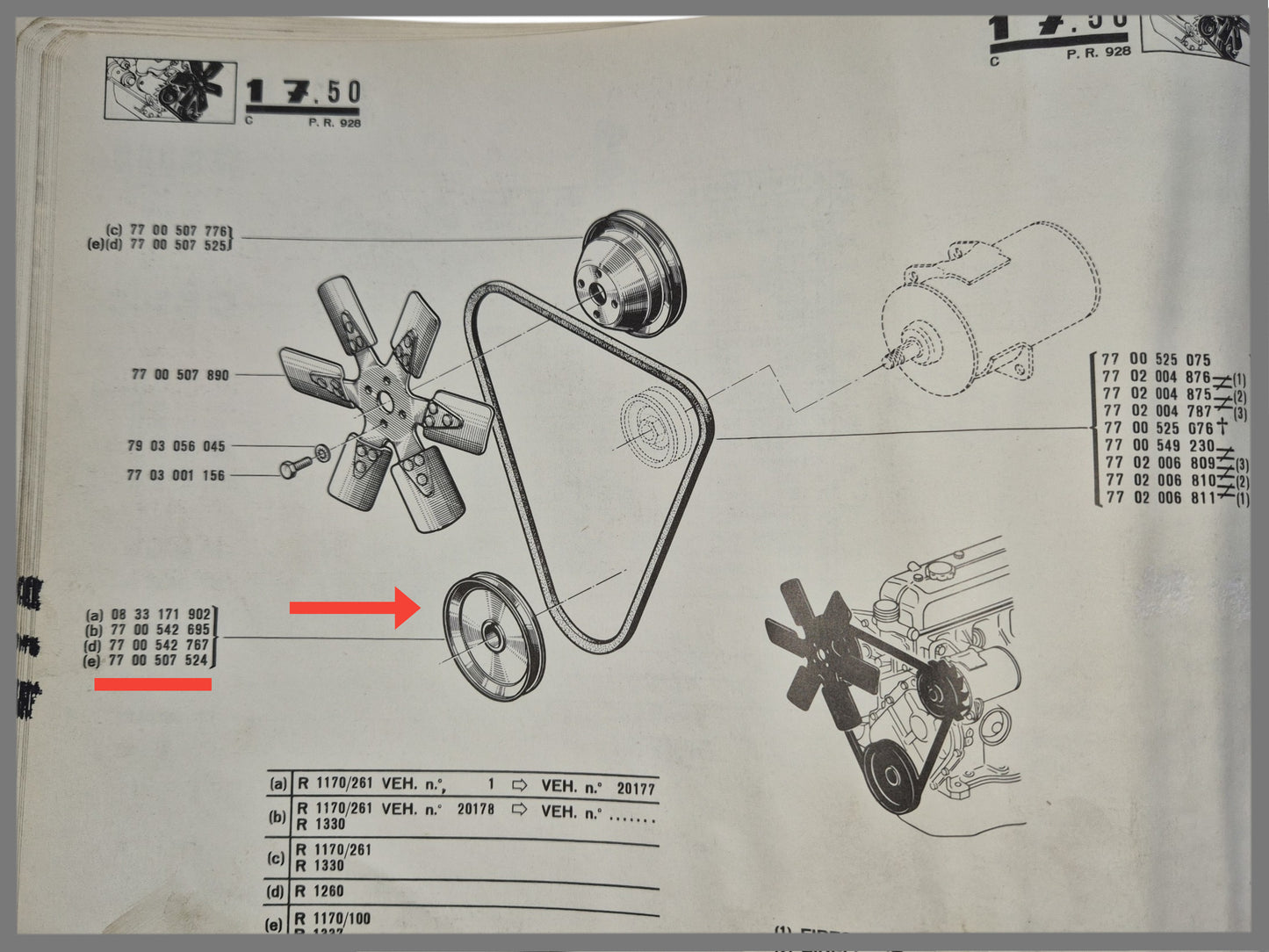 Poelie krukas - Renault 12 - OEM 7700507524