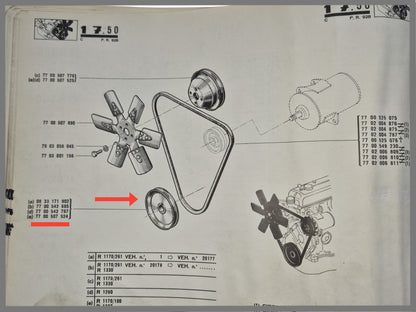 Poelie krukas - Renault 12 - OEM 7700507524