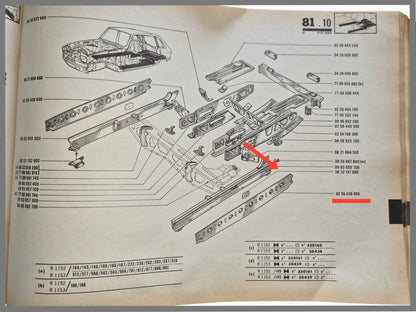 Embout de plaque intermédiaire arrière gauche - Renault 16 - OEM 0256438800 L