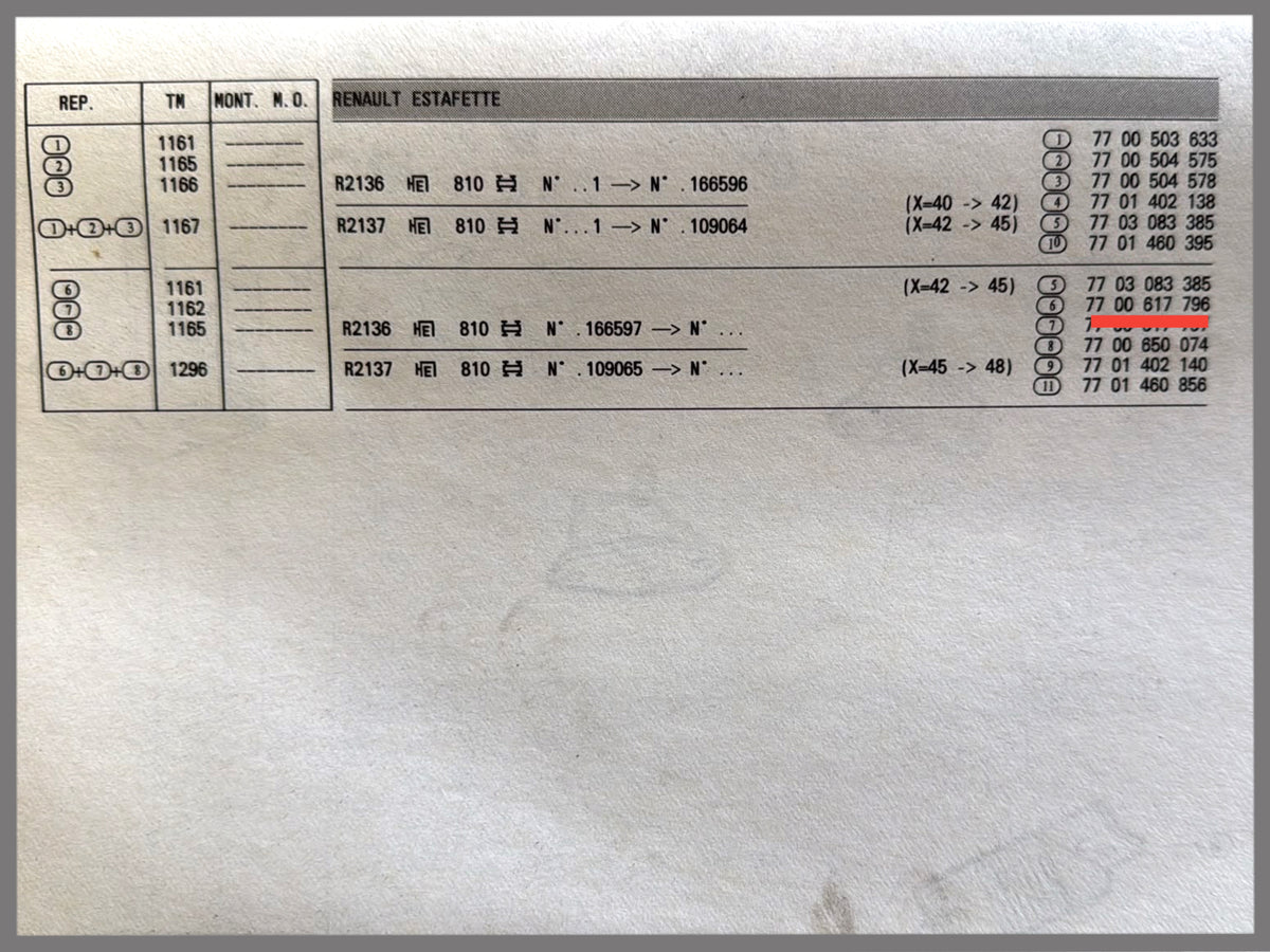 Auspuffrohr - Renault Estafette - OEM 7700617796