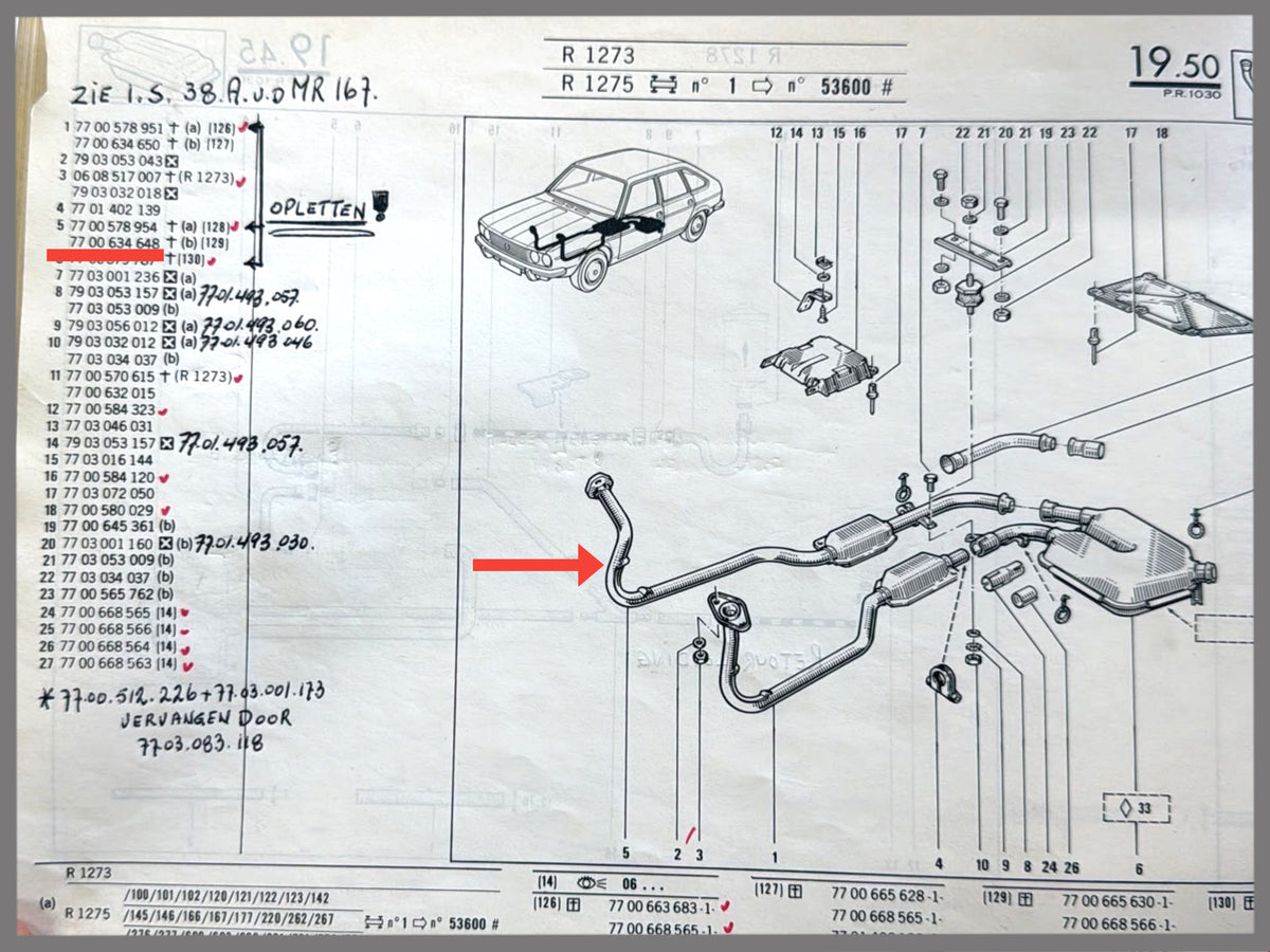 Abgasschalldämpfer - Renault 30 - OEM 7700578954 / 7700634648