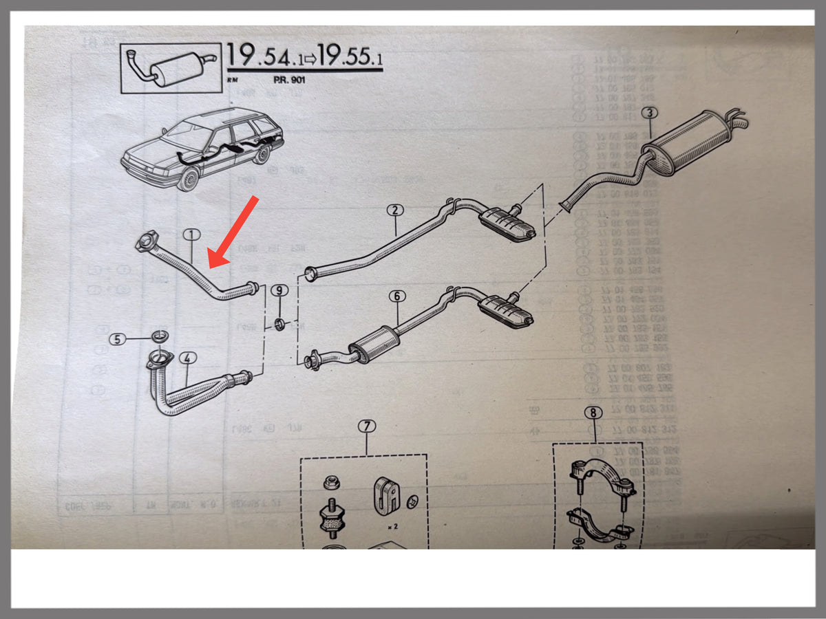 Auspuffrohr - Renault 21 - OEM 7700768466