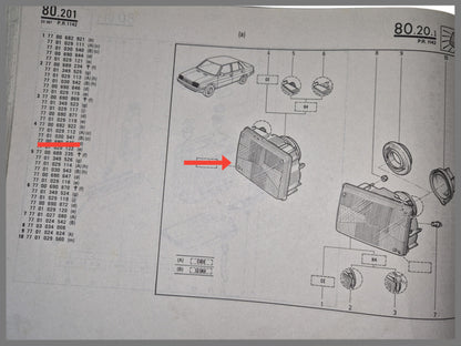 Faro delantero derecho - Renault 9 - OEM 7701030541