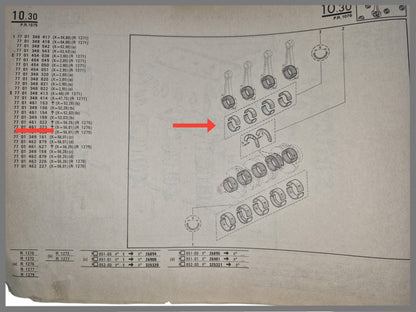 Jeu de coussinets de bielle - Renault 18 - Fuego - Renault 20 - OEM 7701461323
