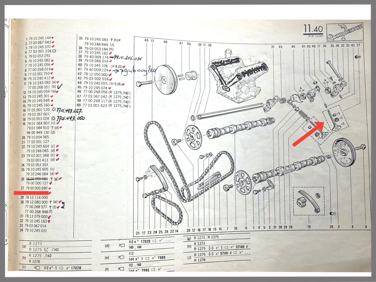 Intake valve - Renault 20 - Renault 30 - OEM 7900000680