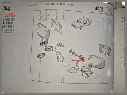 Exterior mirror front left - Renault 20 - Renault 30 - OEM 7701365593