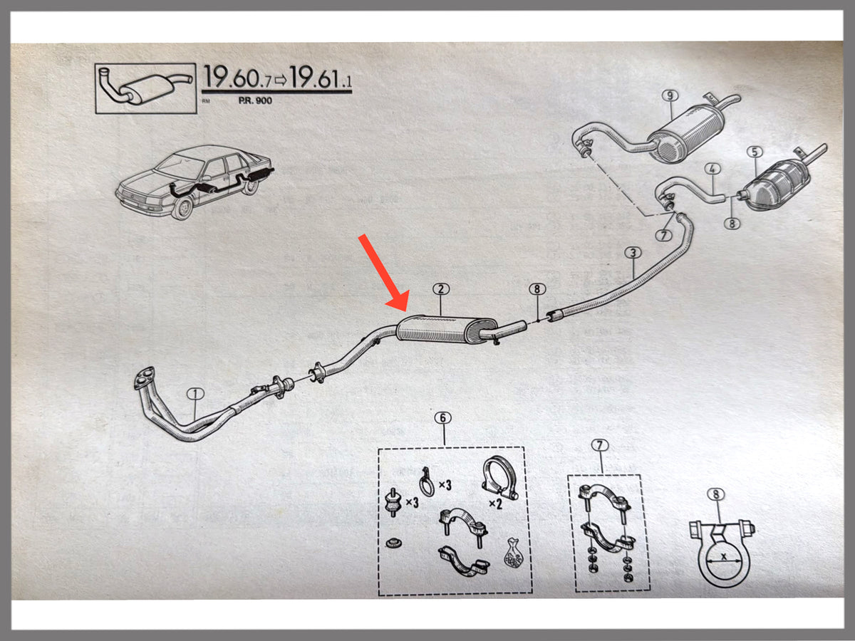 Exhaust silencer - Renault 25 - OEM 7700752517