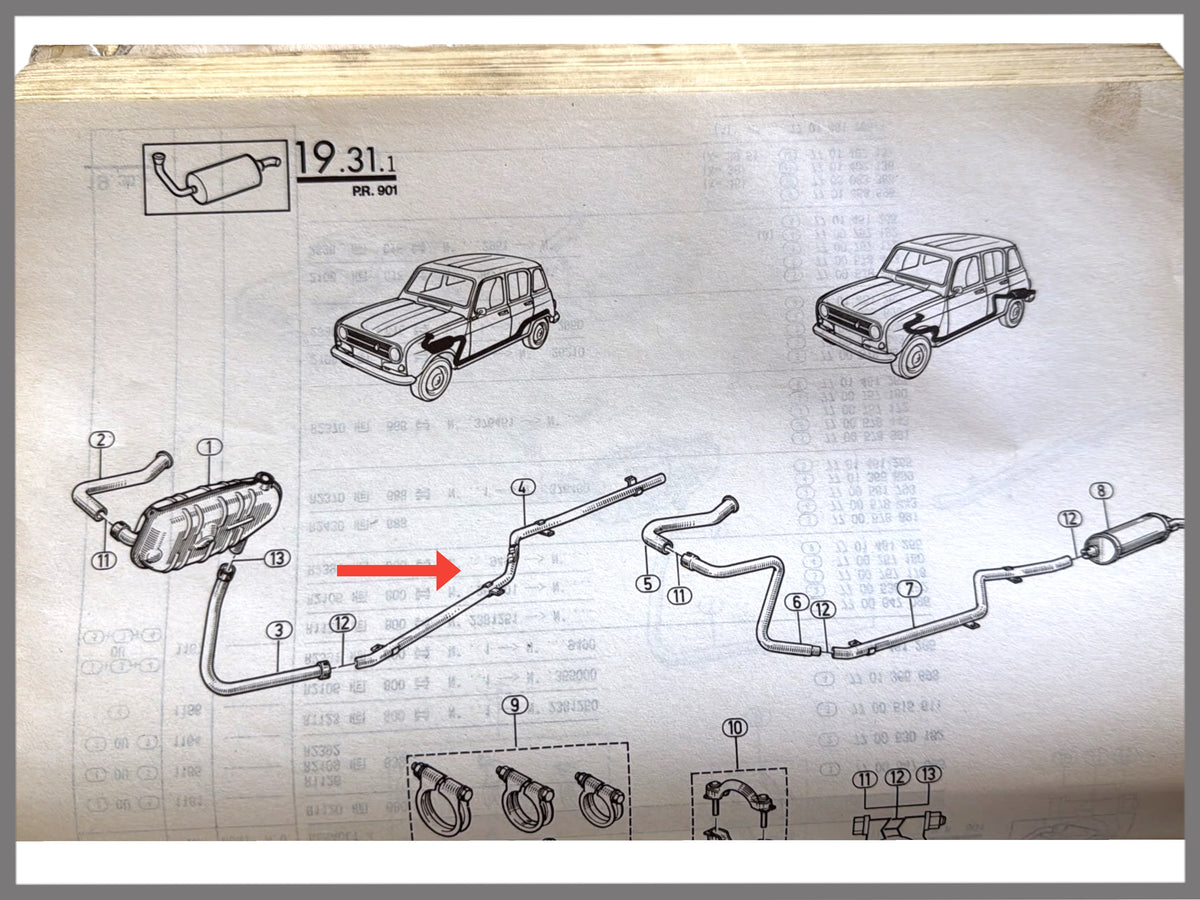 Uitlaat pijp - Renault 4 - OEM 7700757178