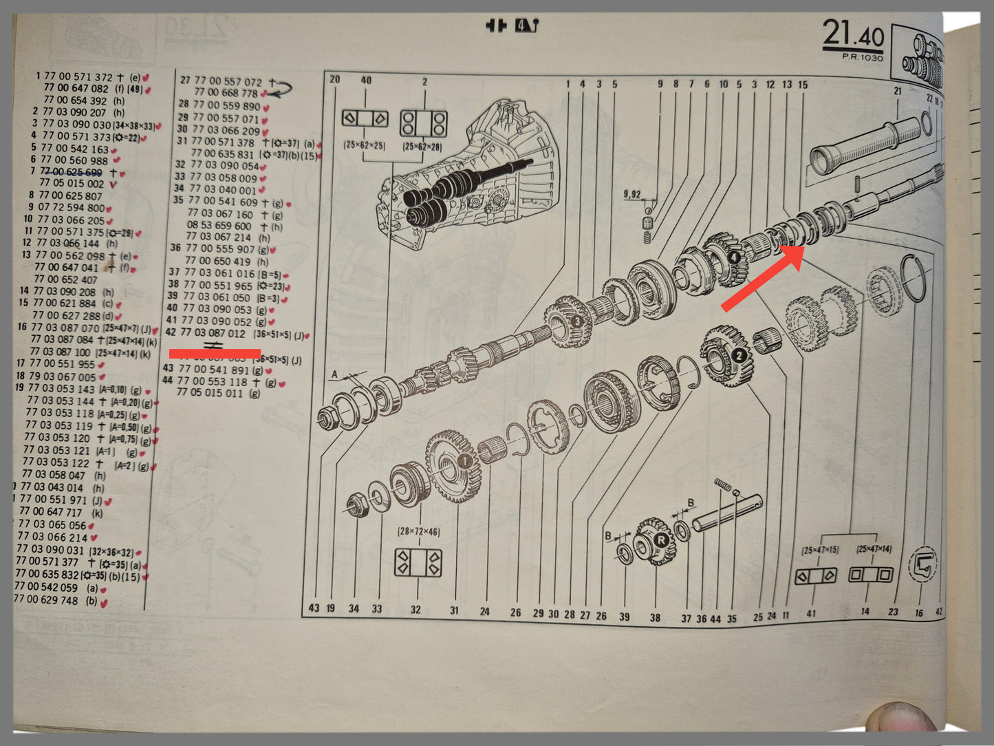 Opsluitring primaire as - Renault 30 - OEM 7703087012