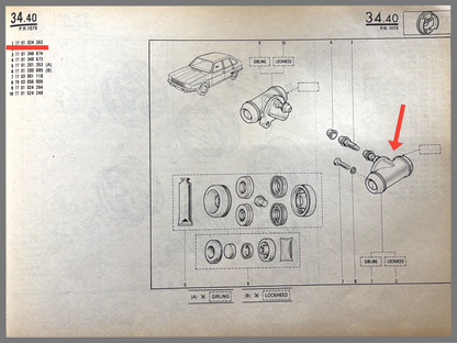 Radbremszylinder hinten links - Renault 20 - Renault 25 - Renault 30 - OEM 7701024263