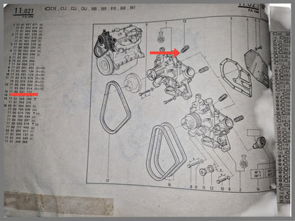 Waterpomp - Renault 20 - Renault 30 - OEM 7701461006