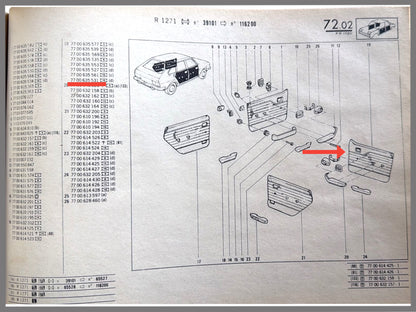 Deurbekleding voorzijde rechts - Renault 20 - OEM 7700635531