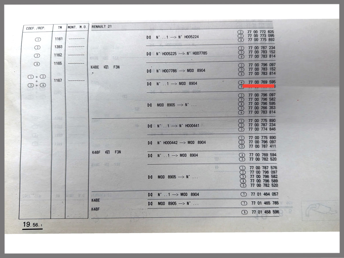 Achterste demper - Renault 21 - OEM 7700796595