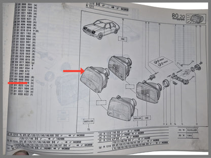 Scheinwerfer rechts (Bilux Phase 2) – Renault 14 – OEM 7700666392 – NOS