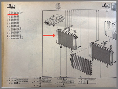 Radiateur - Renault 20 - OEM 7701349403
