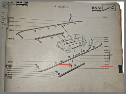 Bevestingsclip sierlijst - Renault 4 - OEM 0854765600