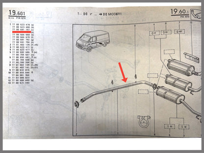 Tubo de escape - Renault Trafic (T1-3, T3-3, T9-3) - OEM 7700691797