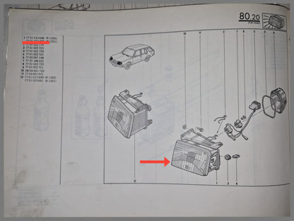 Headlight Bilux left - Renault 18 Break - OEM 7701023688