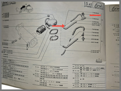 Venturi air hose carburetion (outside size 8 mm inside size 6.5 mm small hole 1 to 1.5 mm) – Renault 16 – OEM 7700540937