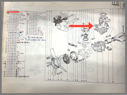 Waterpomp - Renault 30 - Alipine A310 - OEM 7900000658