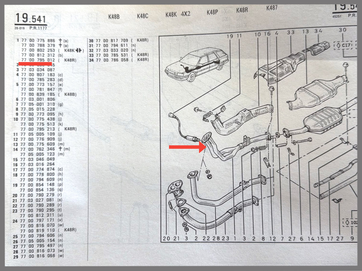 Uitlaat vlampijp - Renault 21 - OEM 7700802253